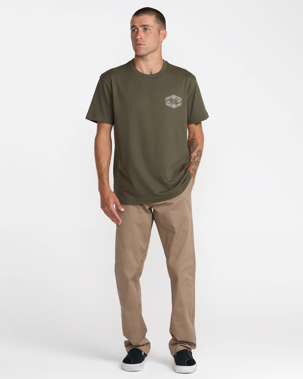 Hex Filigre Short Sleeve Tee - Fatigue