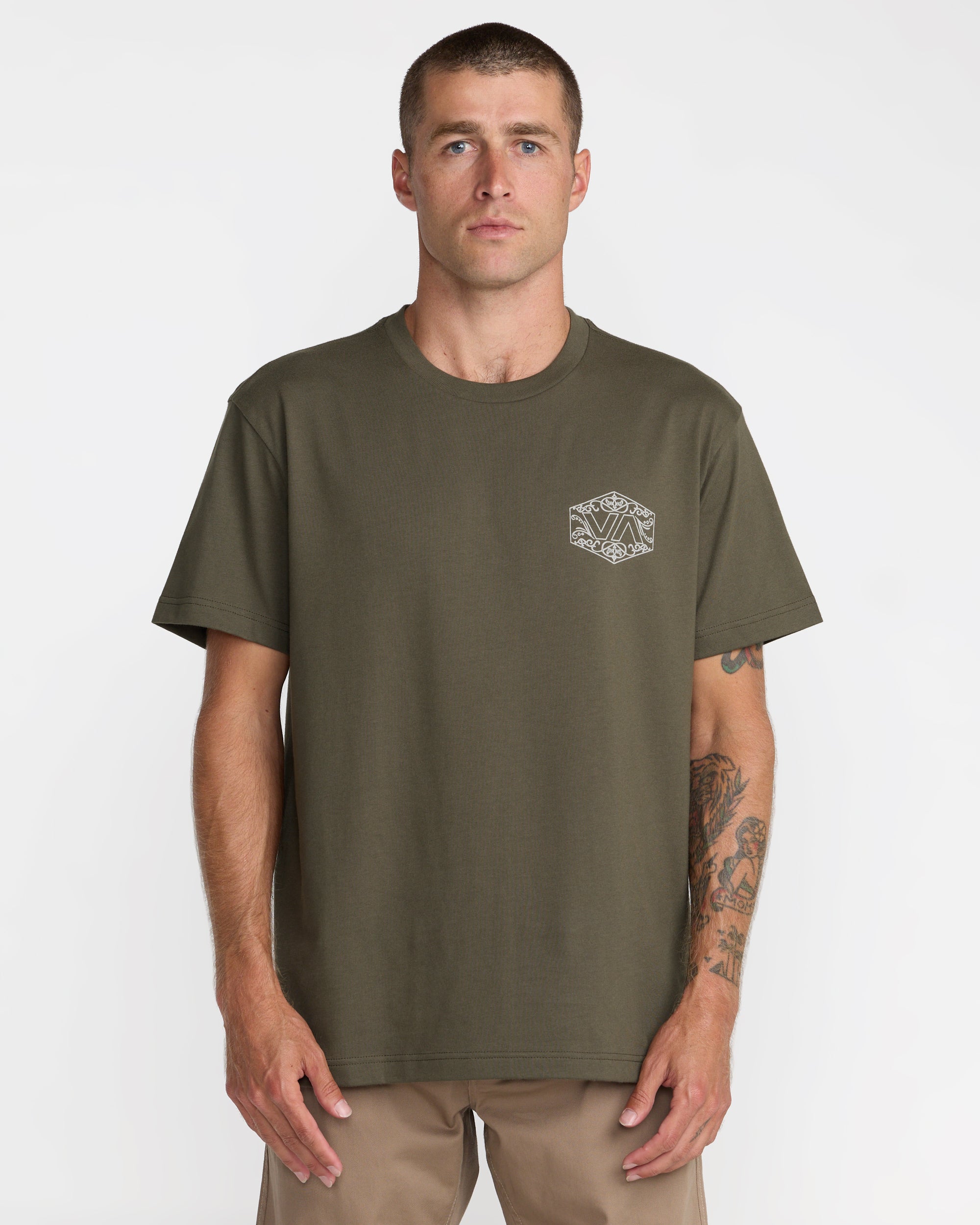 Hex Filigre Short Sleeve Tee - Fatigue