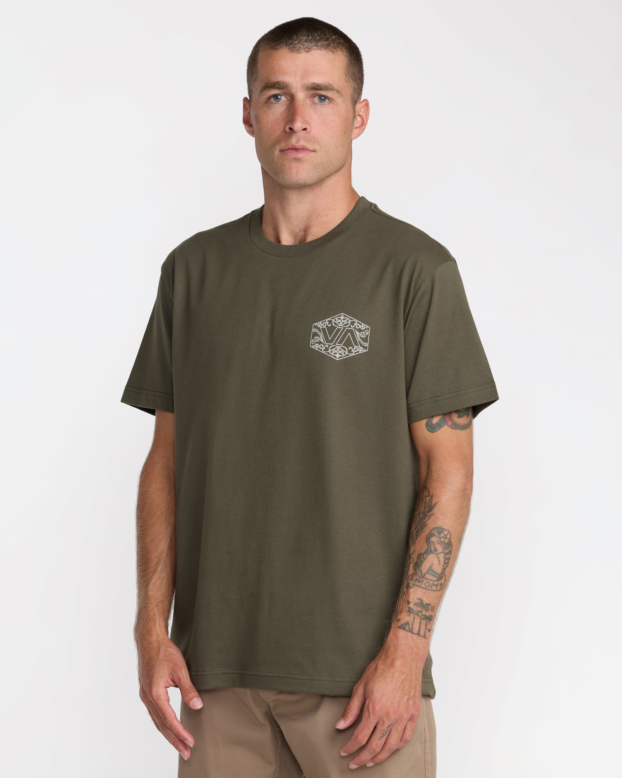 Hex Filigre Short Sleeve Tee - Fatigue