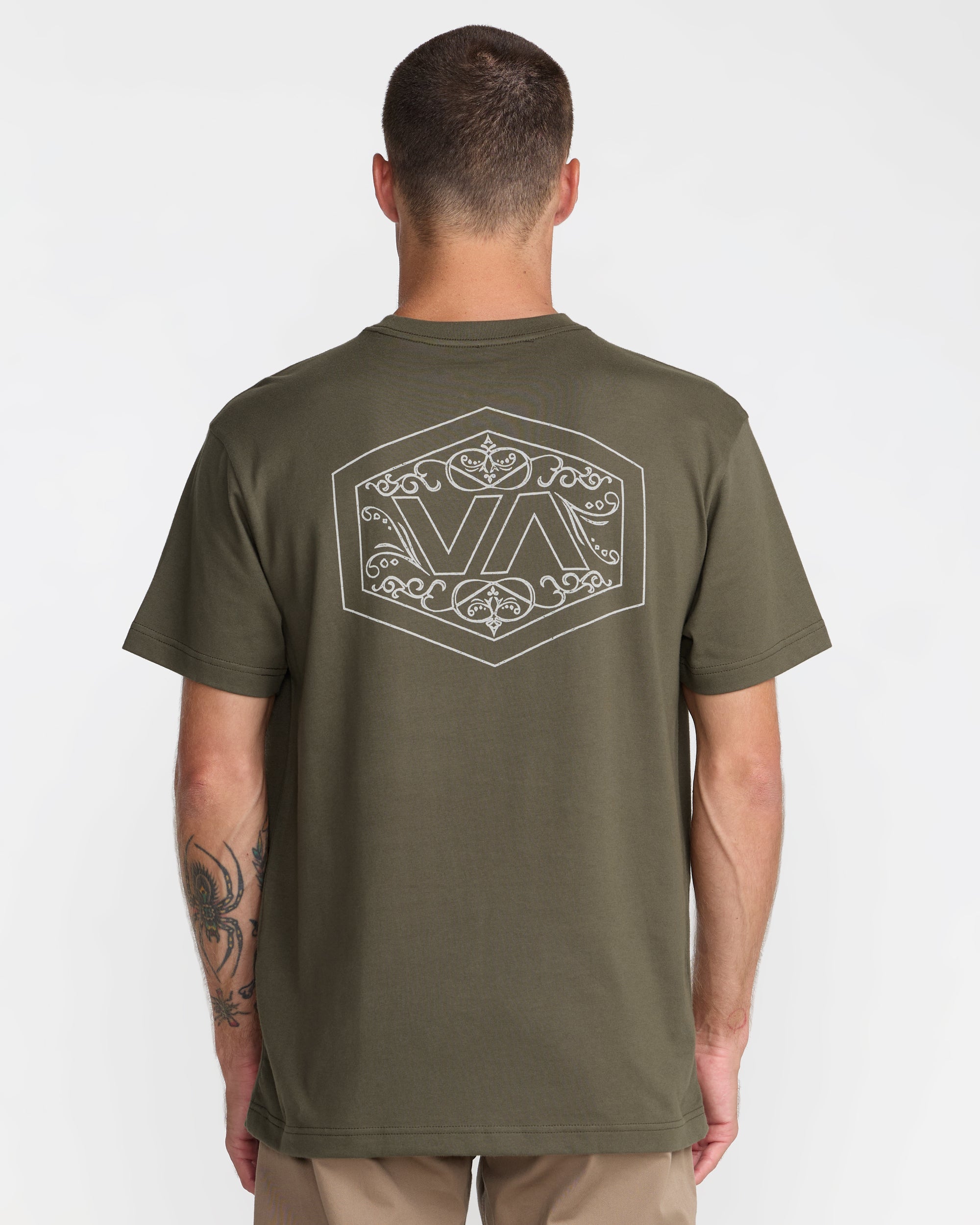Hex Filigre Short Sleeve Tee - Fatigue