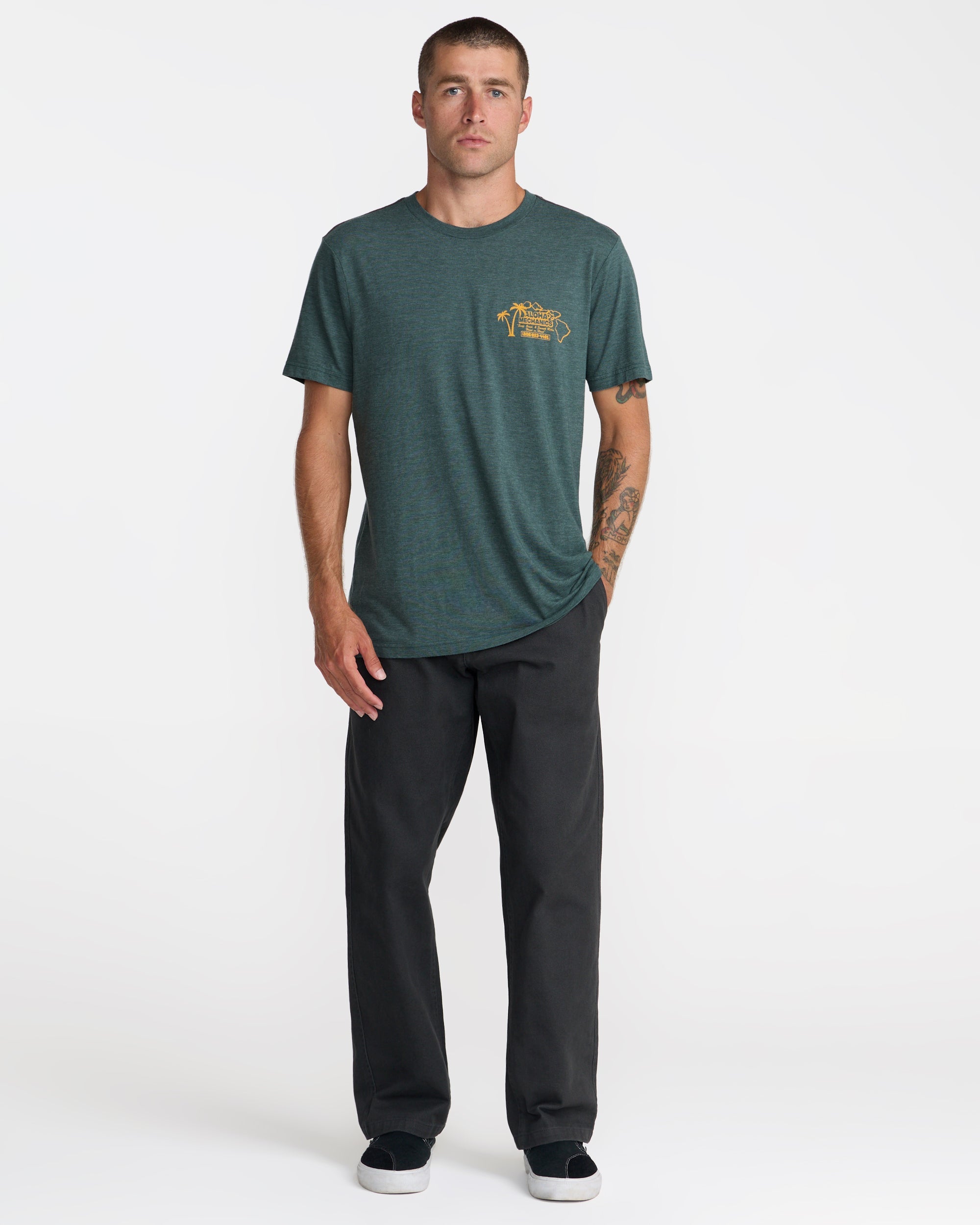 Aloha Mechanics Short Sleeve Tee - Balsam Green