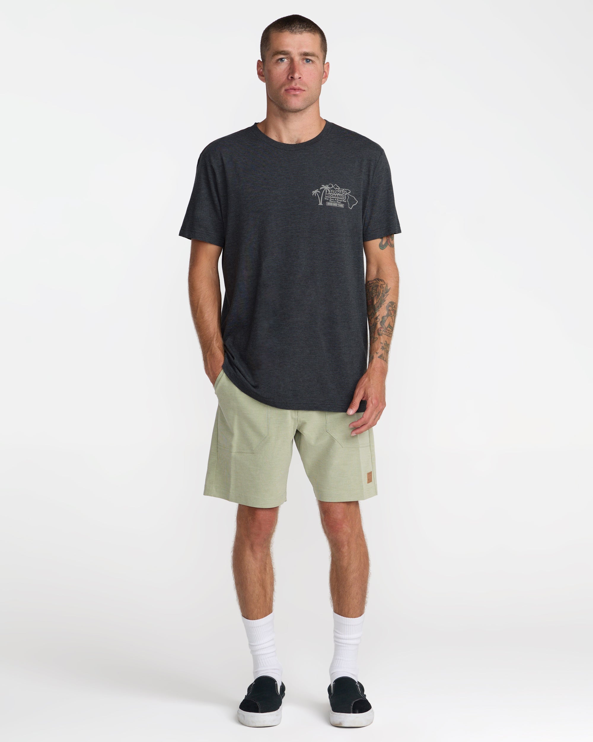 Aloha Mechanics Short Sleeve Tee - Pirate Black