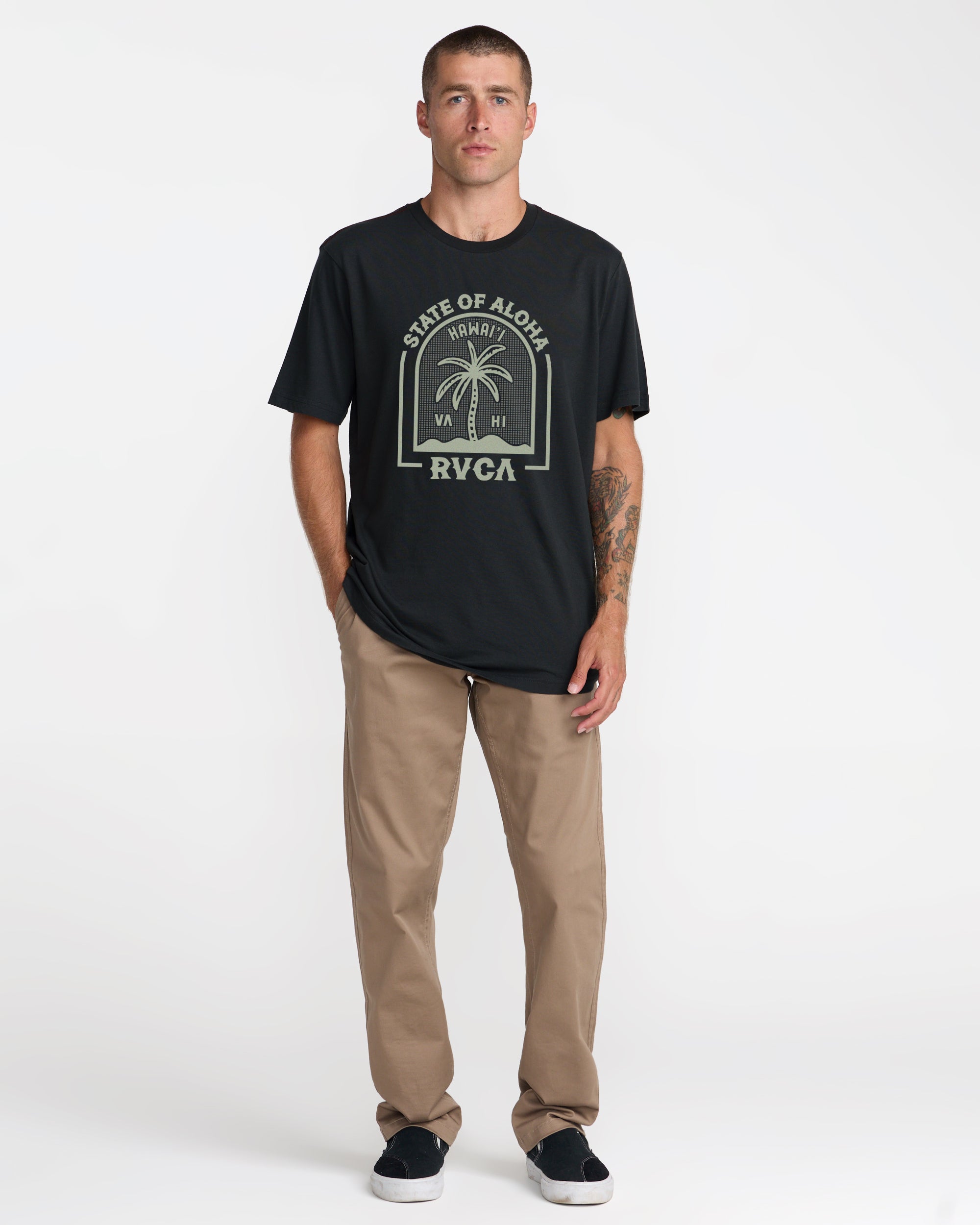 Hawaii Headstone Short Sleeve Tee - Pirate Black