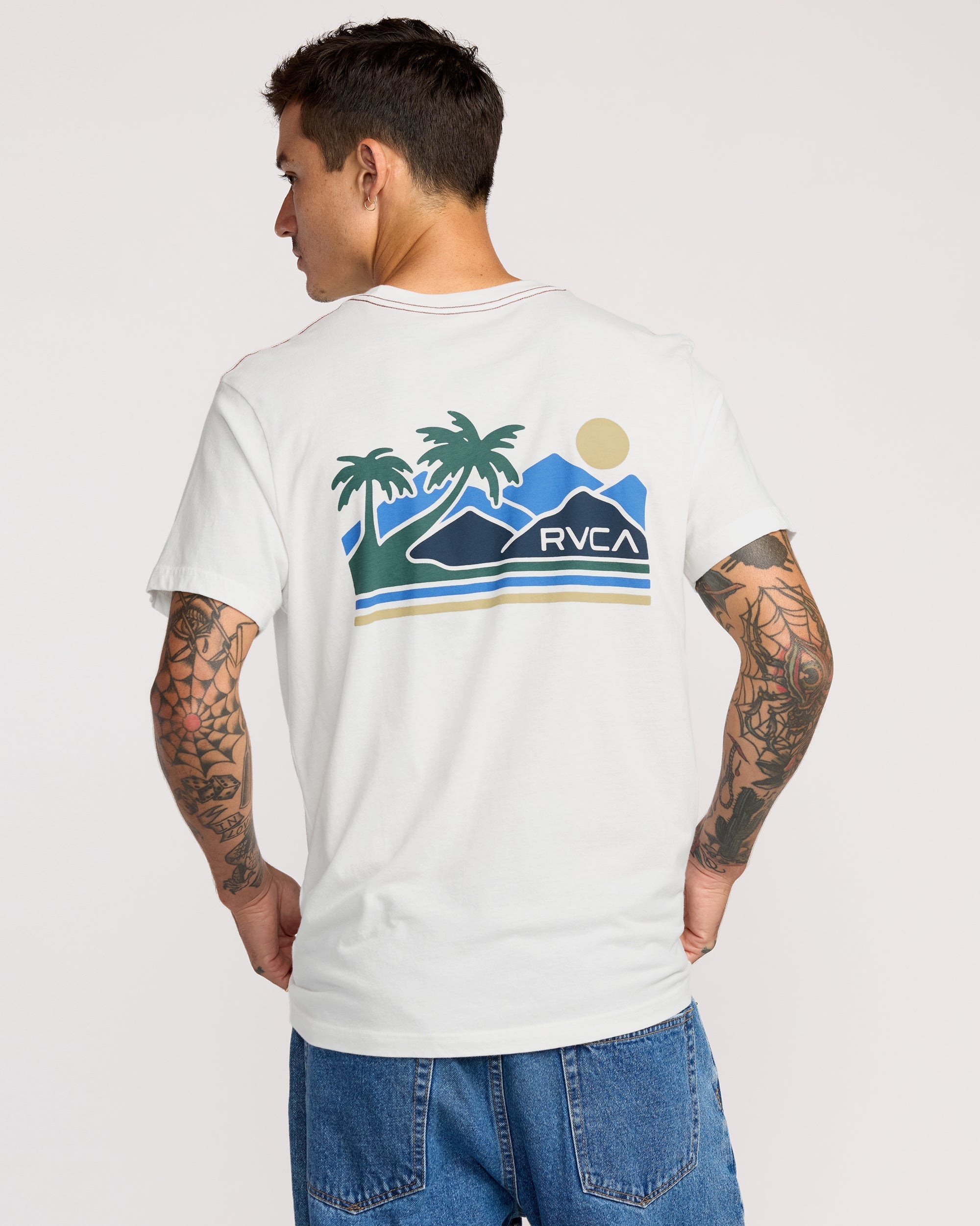 Palm Trail Short Sleeve Tee - Antique White
