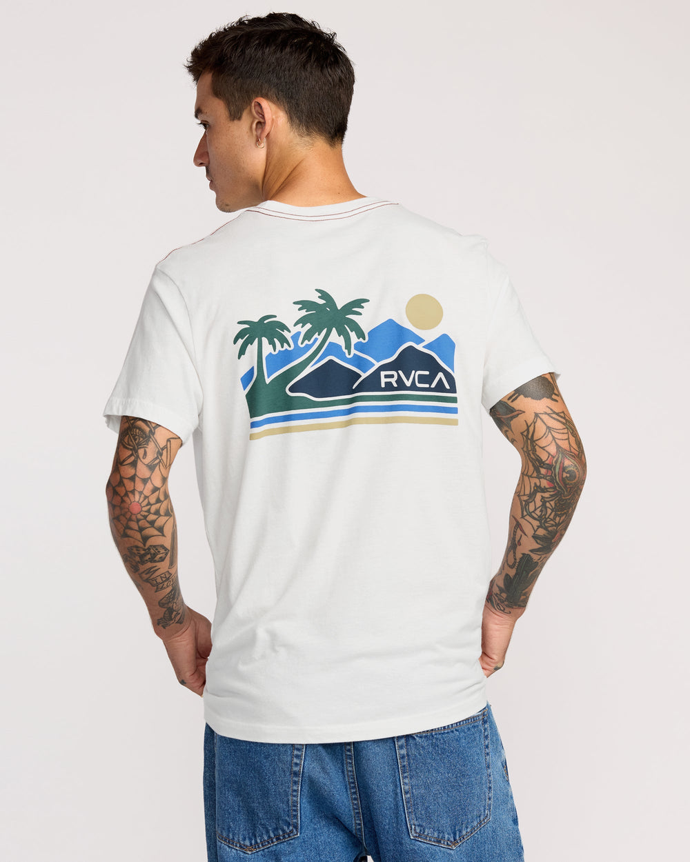Palm Trail Short Sleeve Tee - Antique White