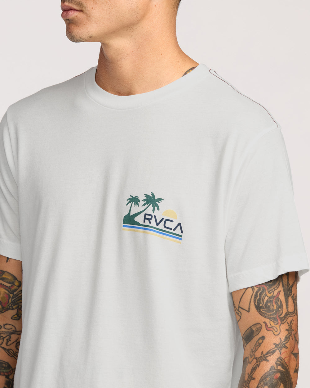 Palm Trail Short Sleeve Tee - Antique White