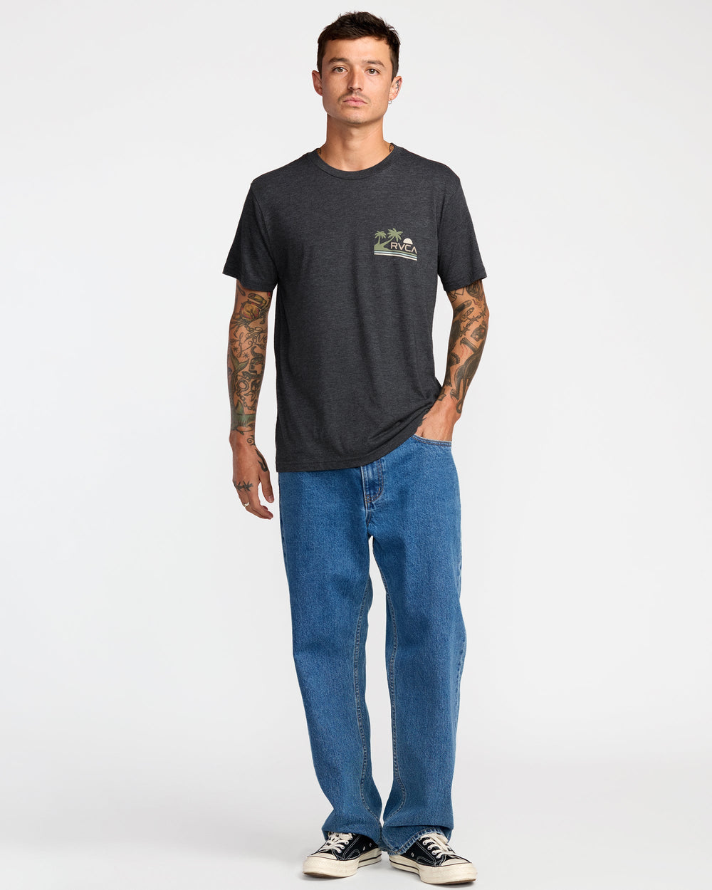 Palm Trail Short Sleeve Tee - Black