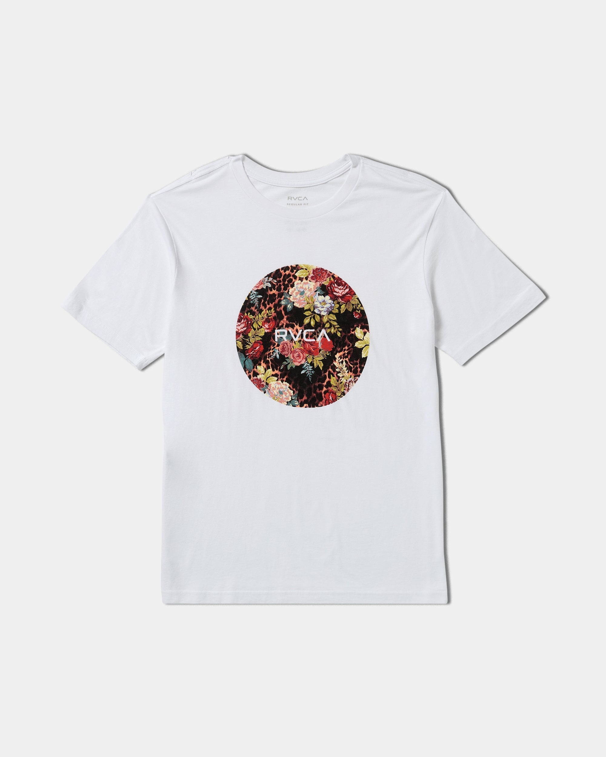 Motors Short Sleeve Tee - White Floral Leopard