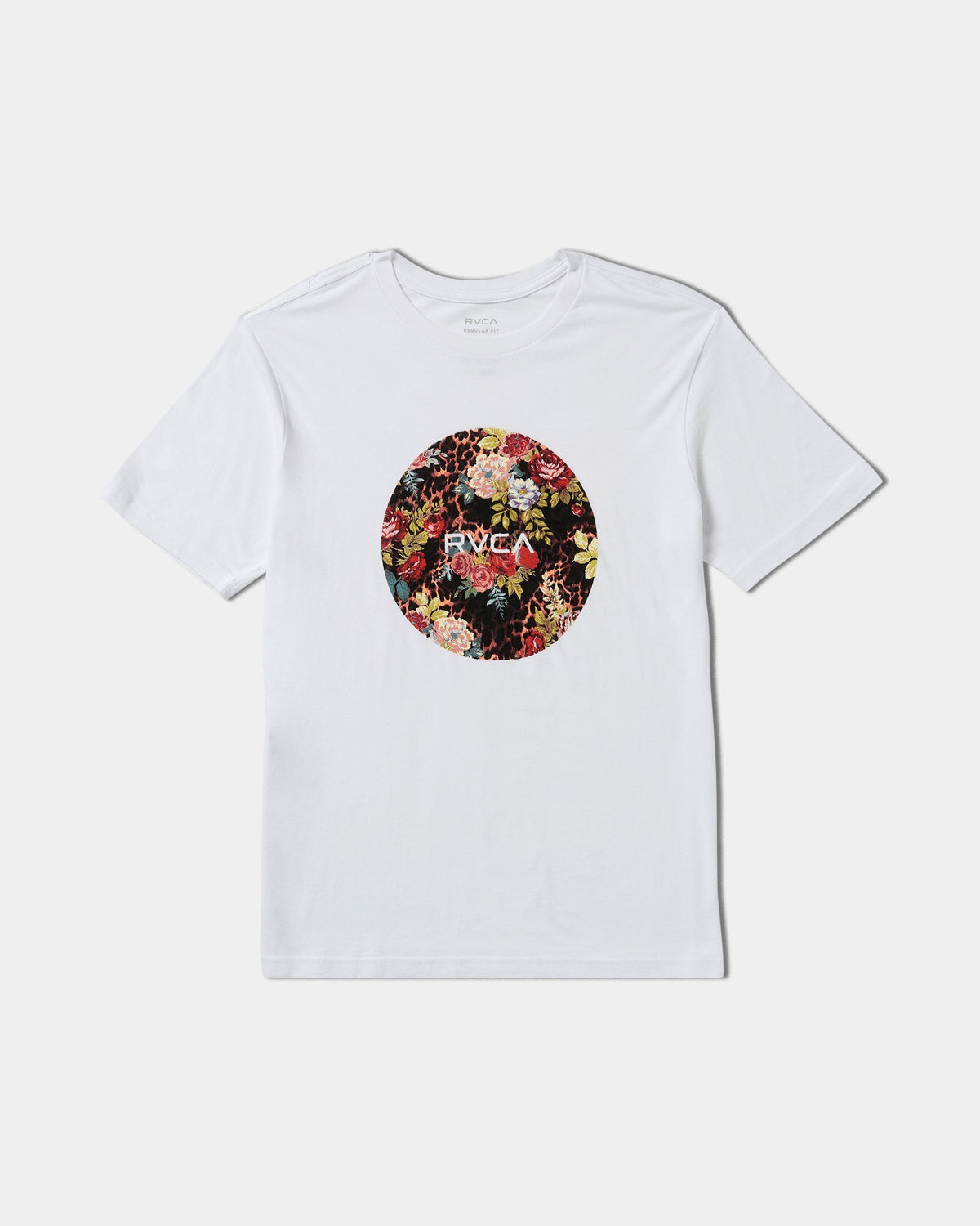 Motors Short Sleeve Tee - White Floral Leopard