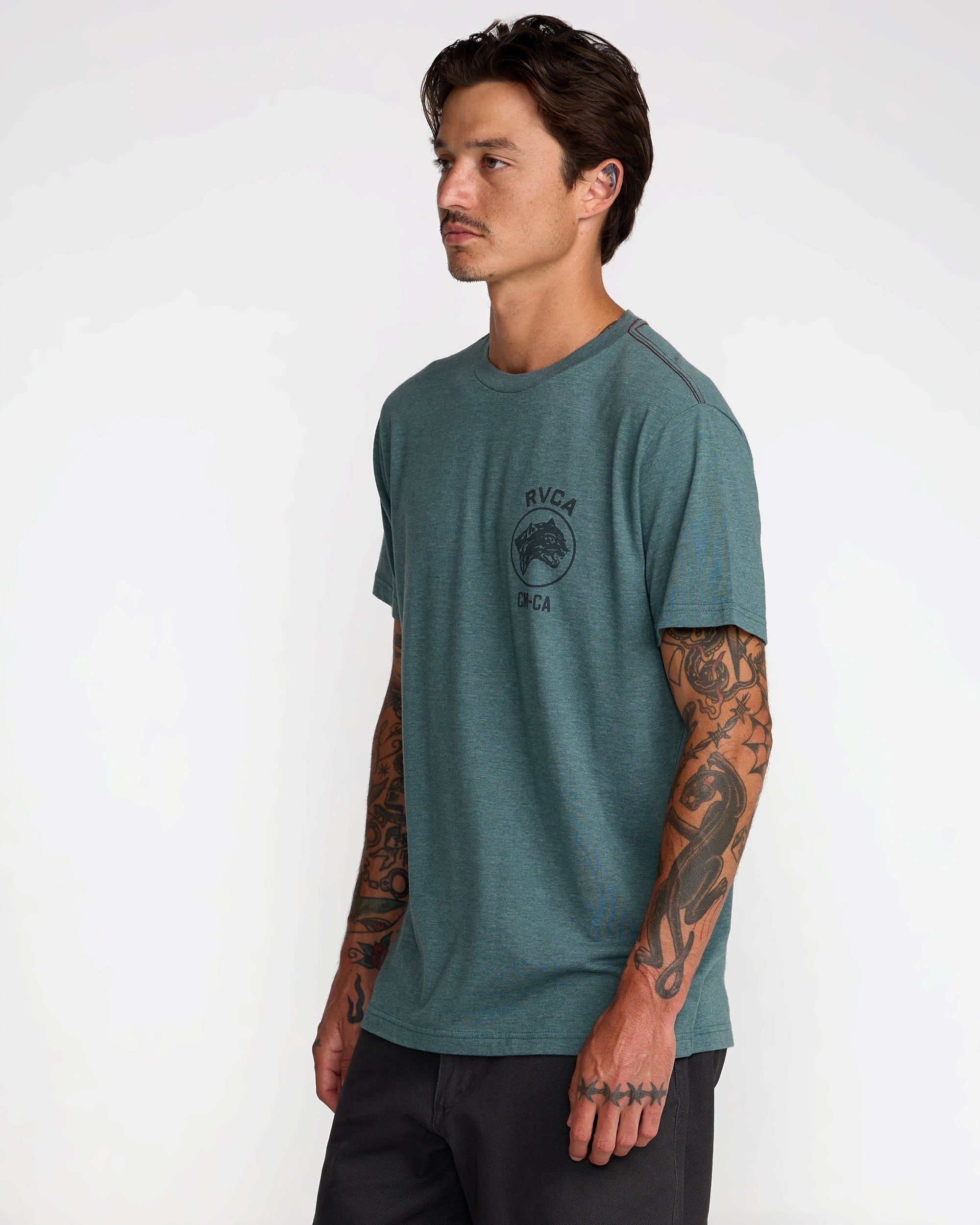 Sky Cat Short Sleeve Tee - Balsam Green