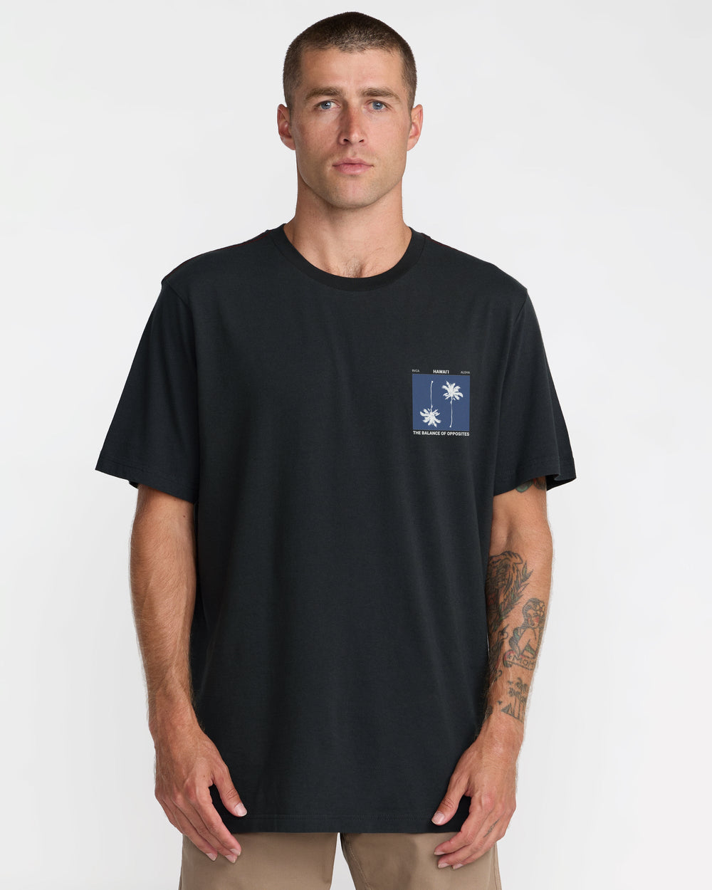Balance Palms Tee - Pirate Black