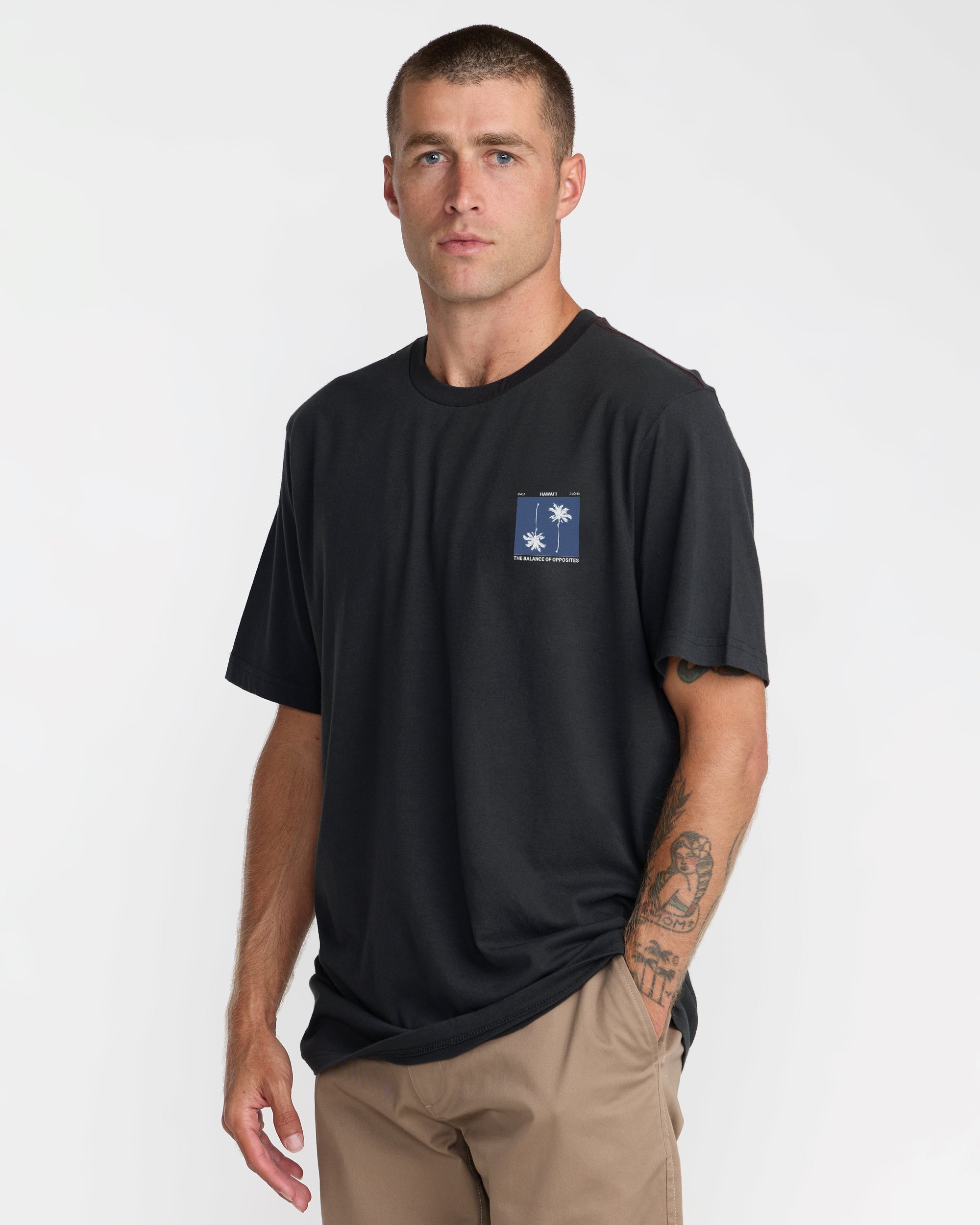 Balance Palms Tee - Pirate Black