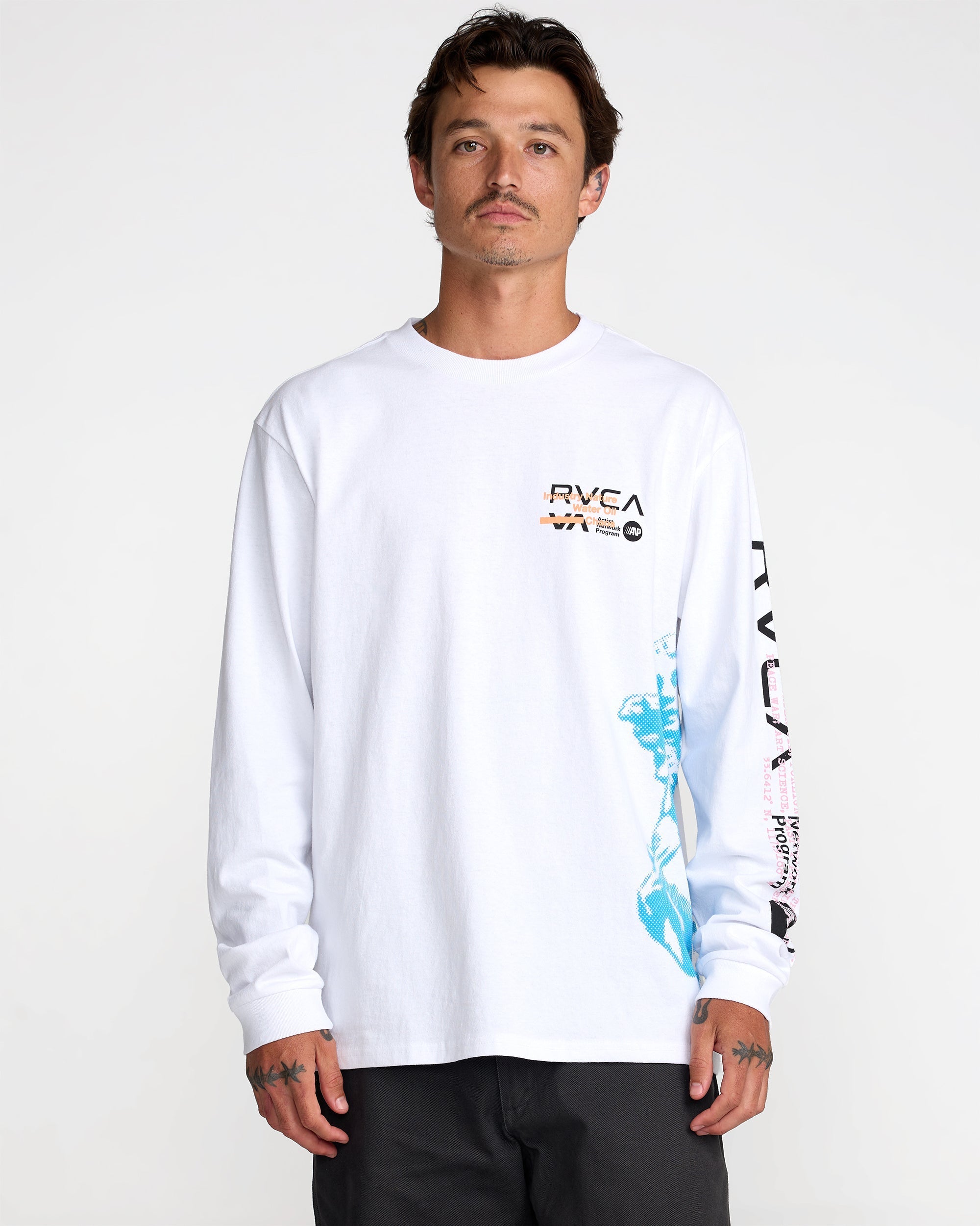 Overprint Long Sleeve Tee - White