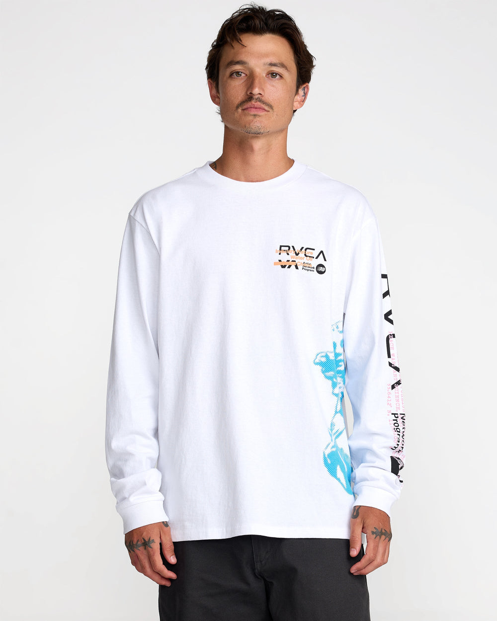 Overprint Long Sleeve Tee - White