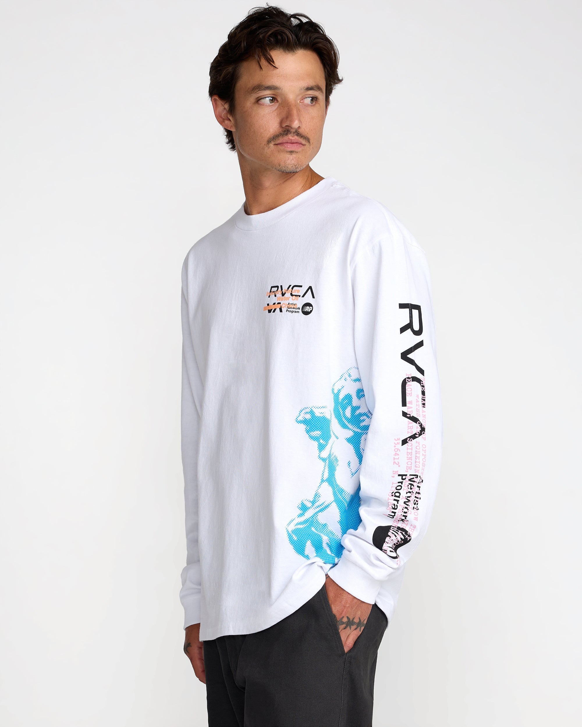 Overprint Long Sleeve Tee - White