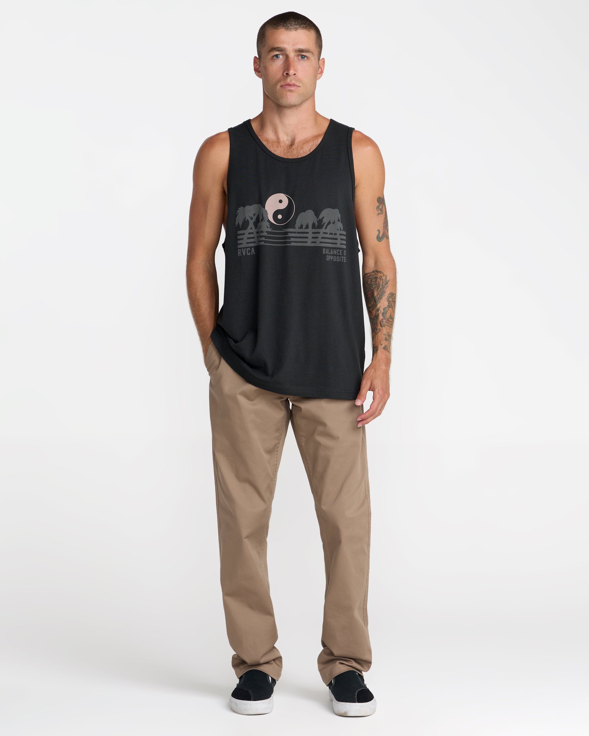 Balance Horizon Tank Top - Pirate Black