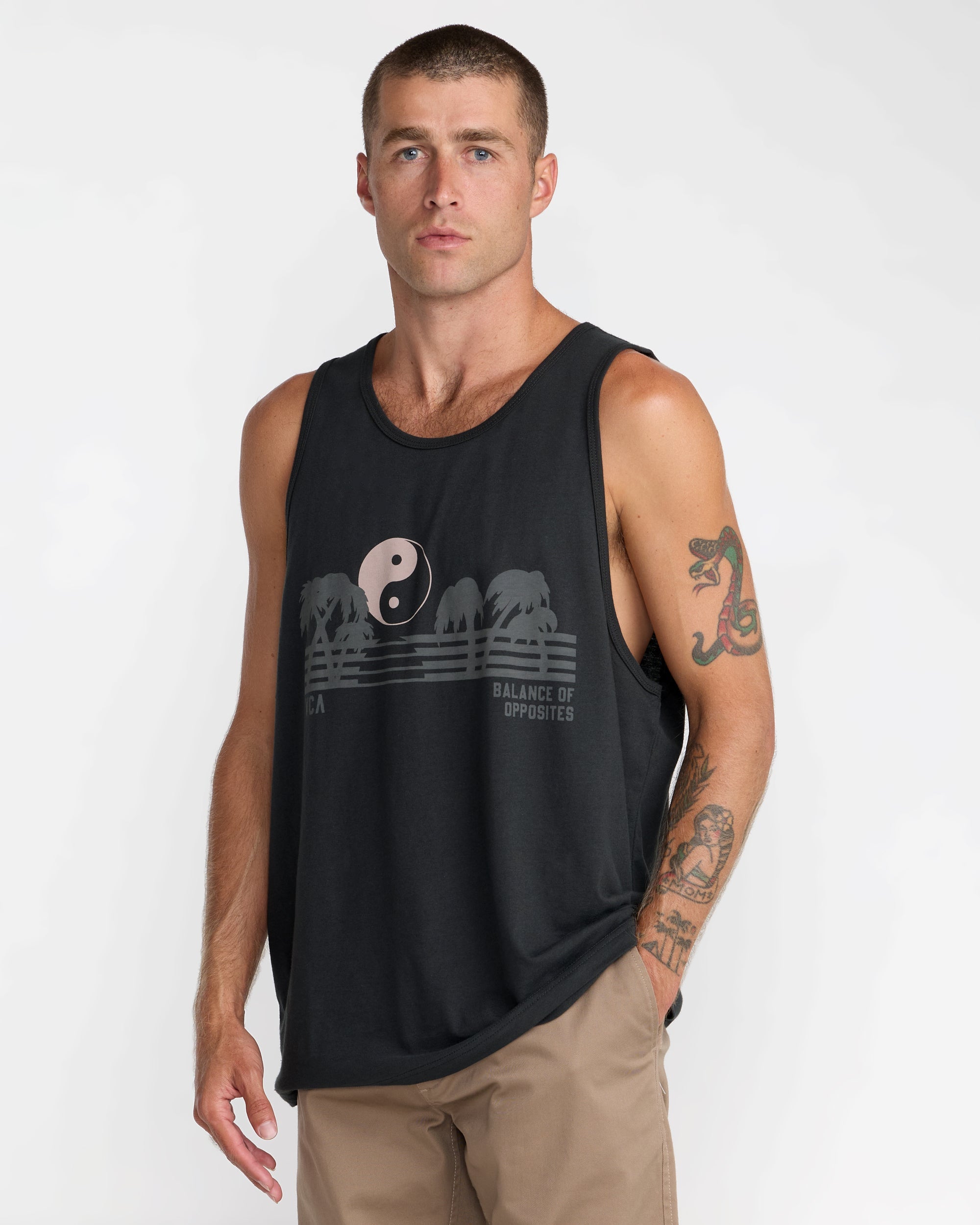 Balance Horizon Tank Top - Pirate Black