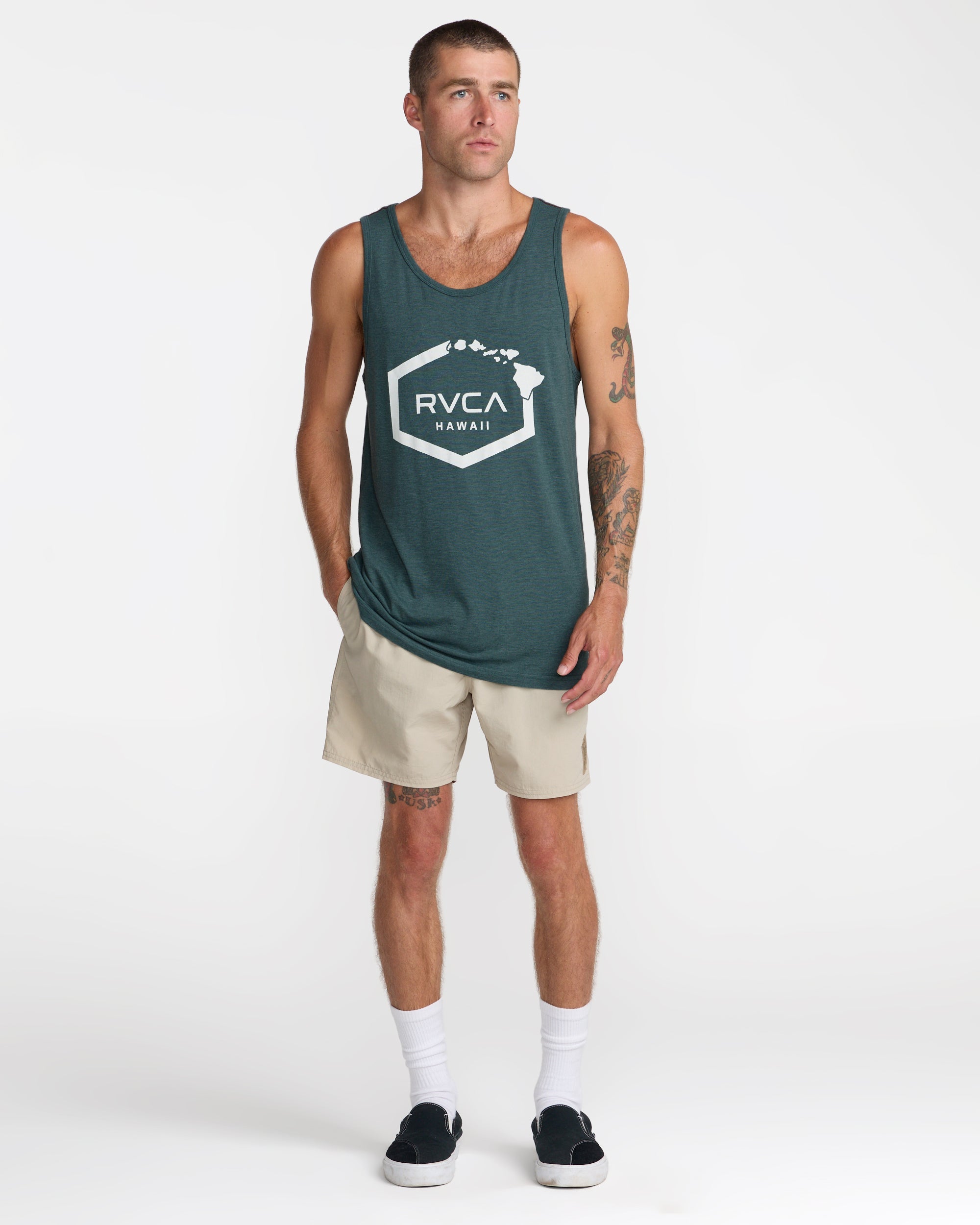 Island Hex Tank Top - Balsam Green