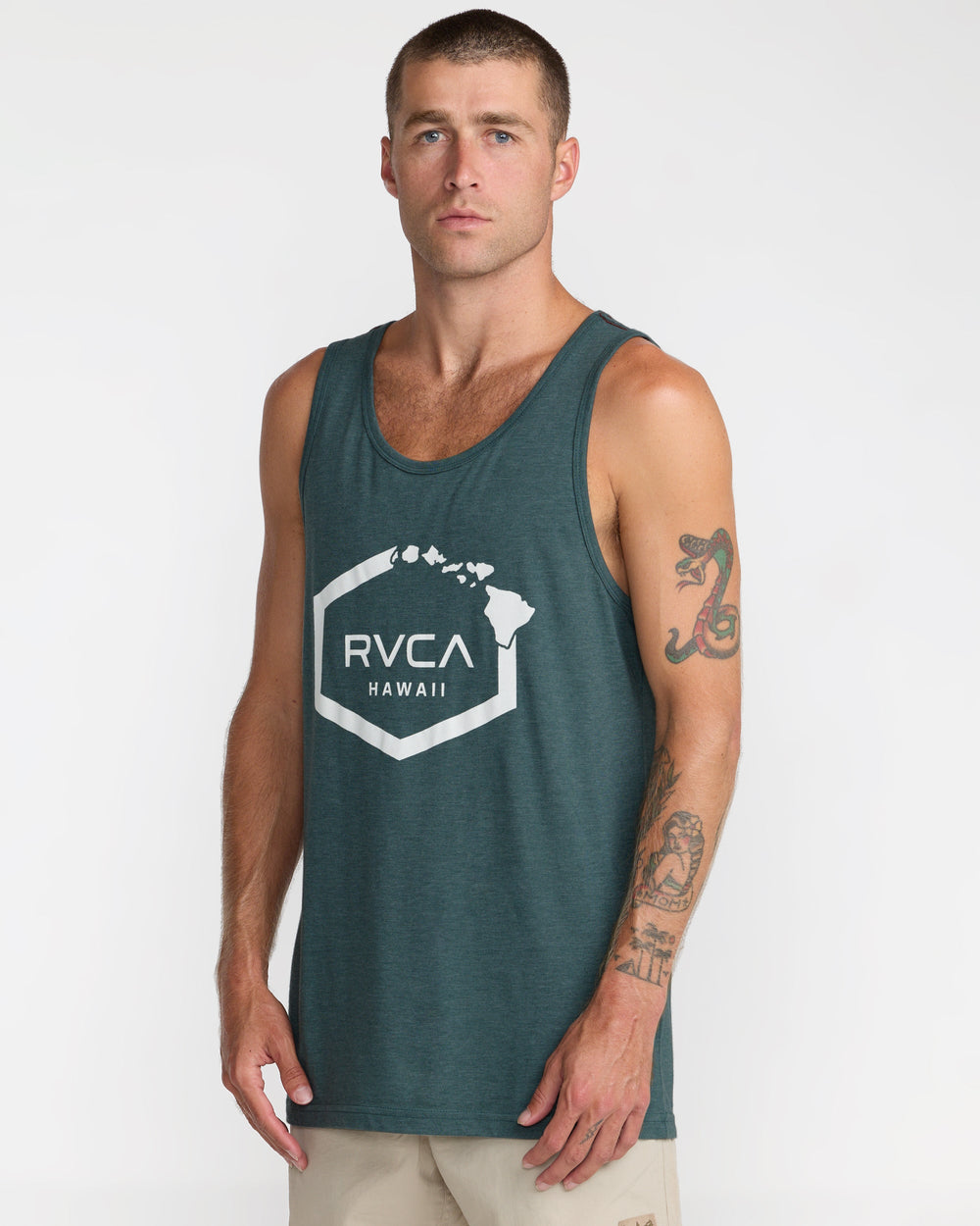 Island Hex Tank Top - Balsam Green