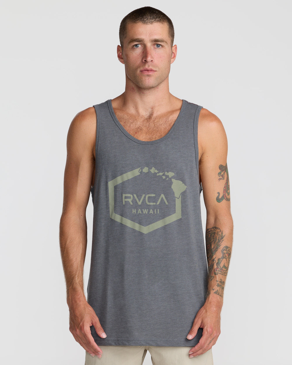 Island Hex Tank Top - Smoke