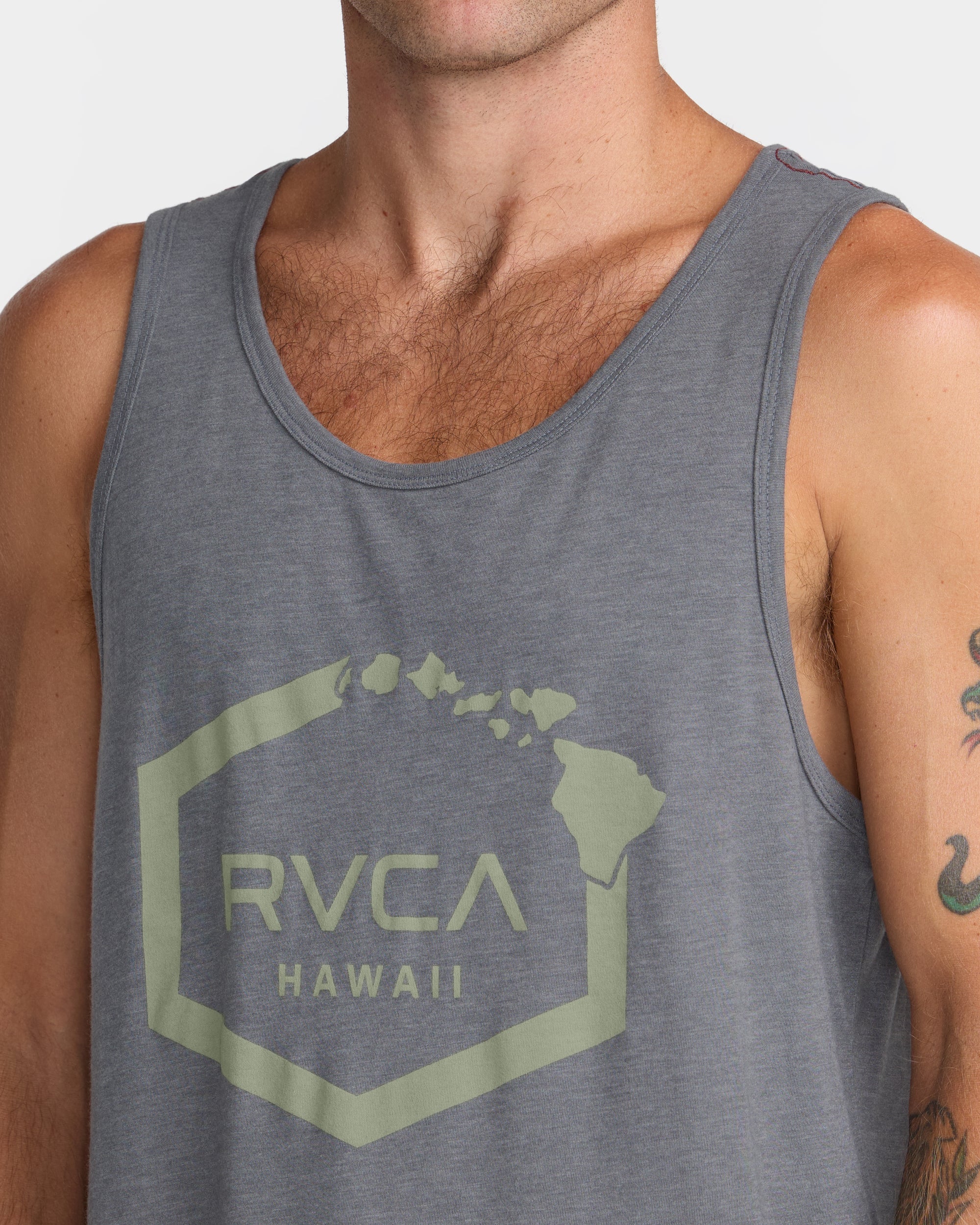 Island Hex Tank Top - Smoke