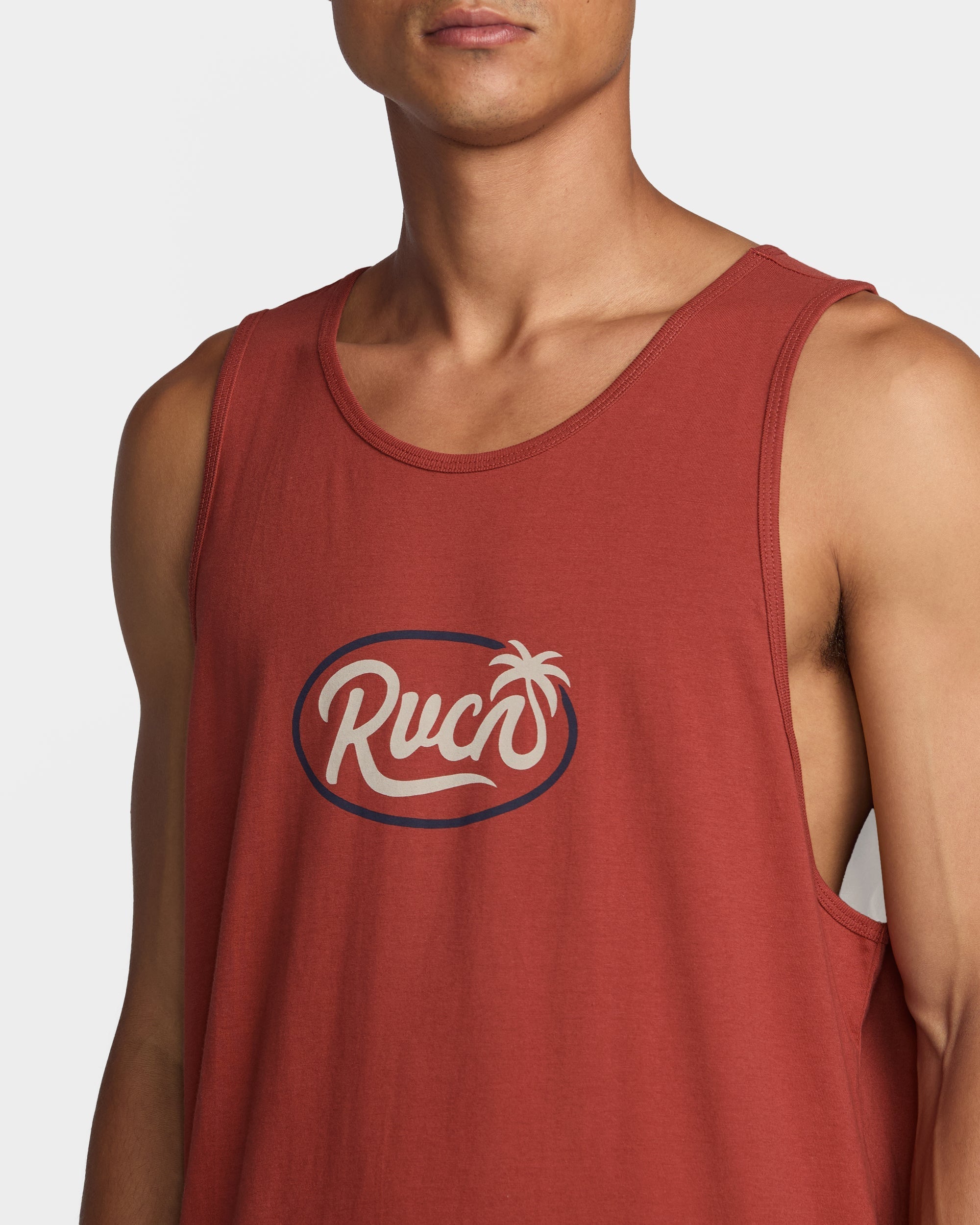 Frond Script Tank - Dusty Red