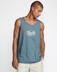 Frond Script Tank - Vintage Navy