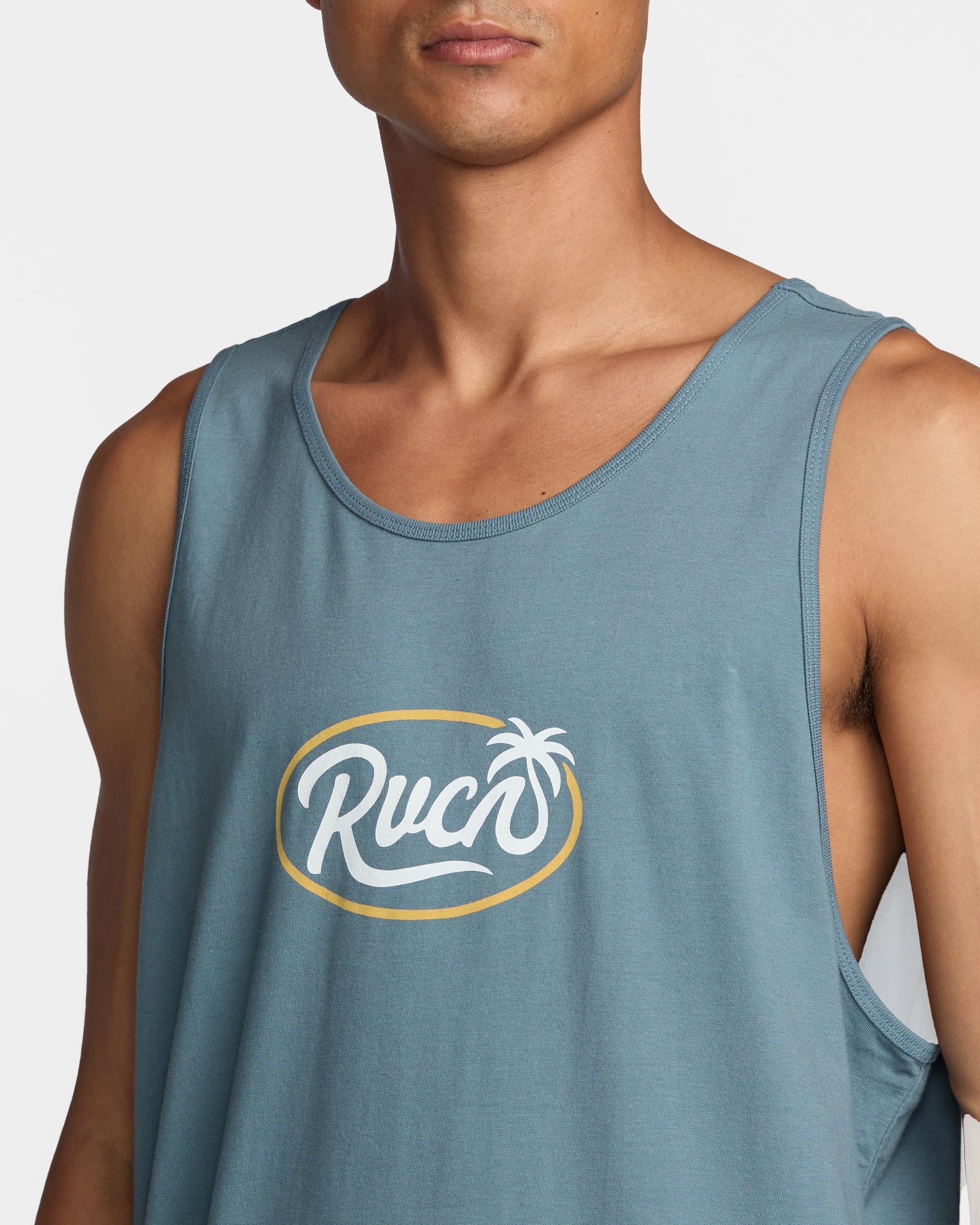 Frond Script Tank - Vintage Navy