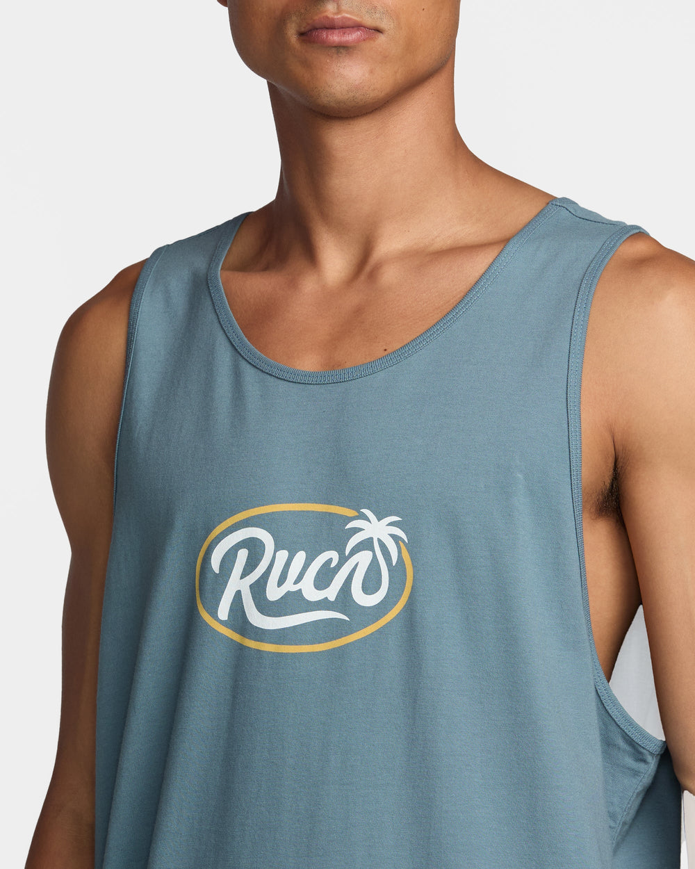 Frond Script Tank - Vintage Navy