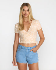 Roma Wrap Top - Light Tan