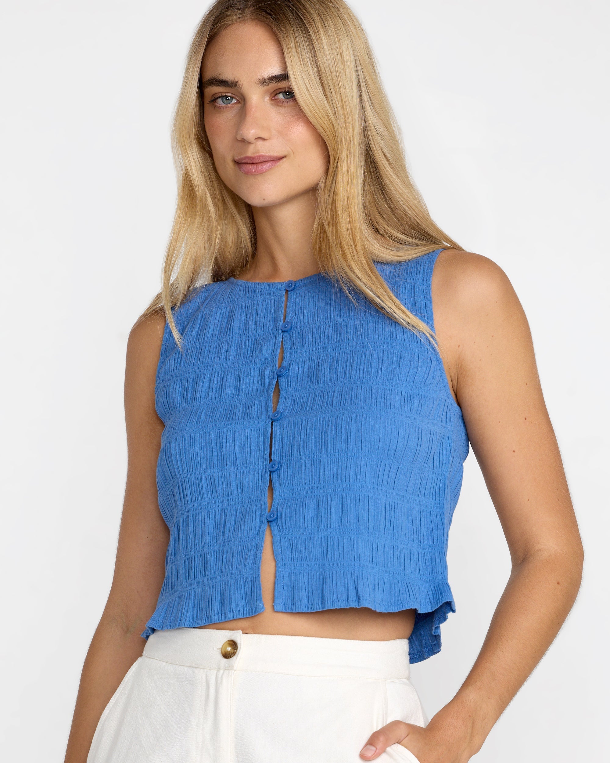 Scrunch Top - Blue Relic