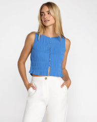 Scrunch Top - Blue Relic