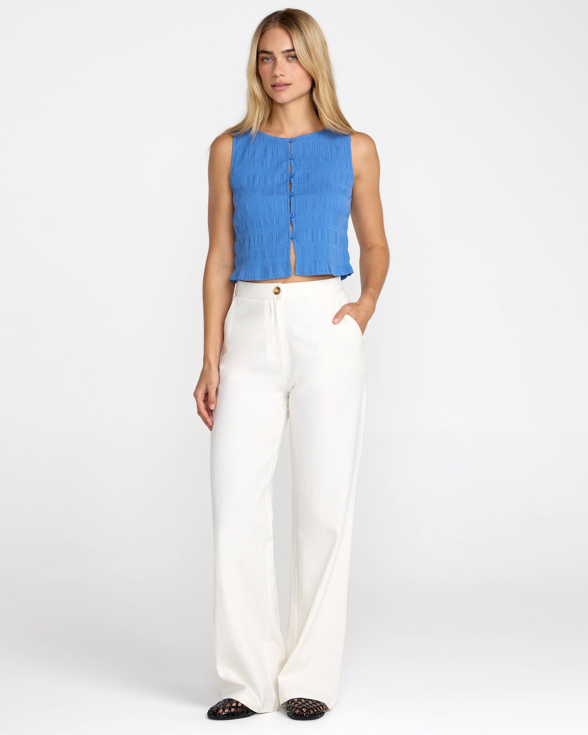 Scrunch Top - Blue Relic