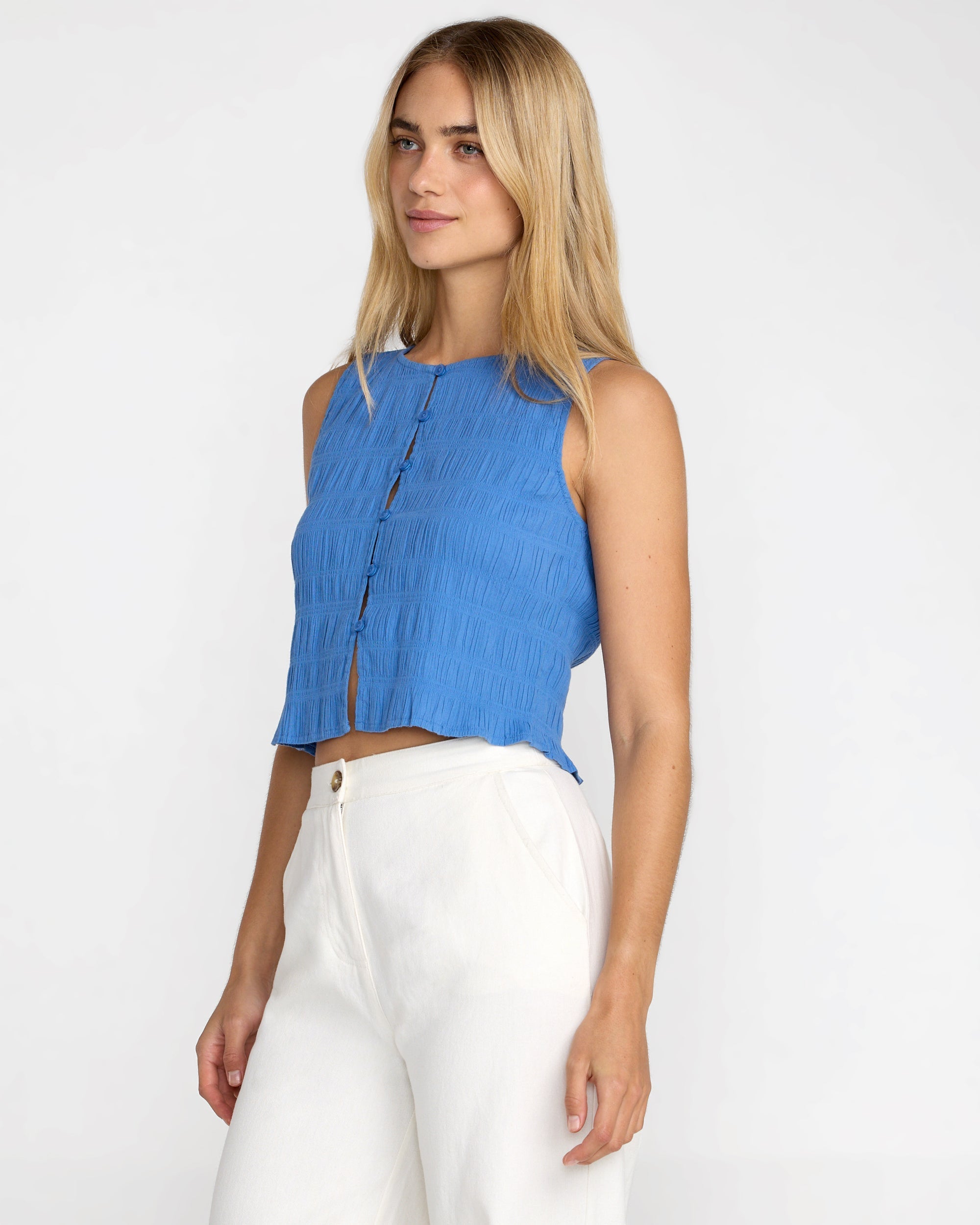 Scrunch Top - Blue Relic