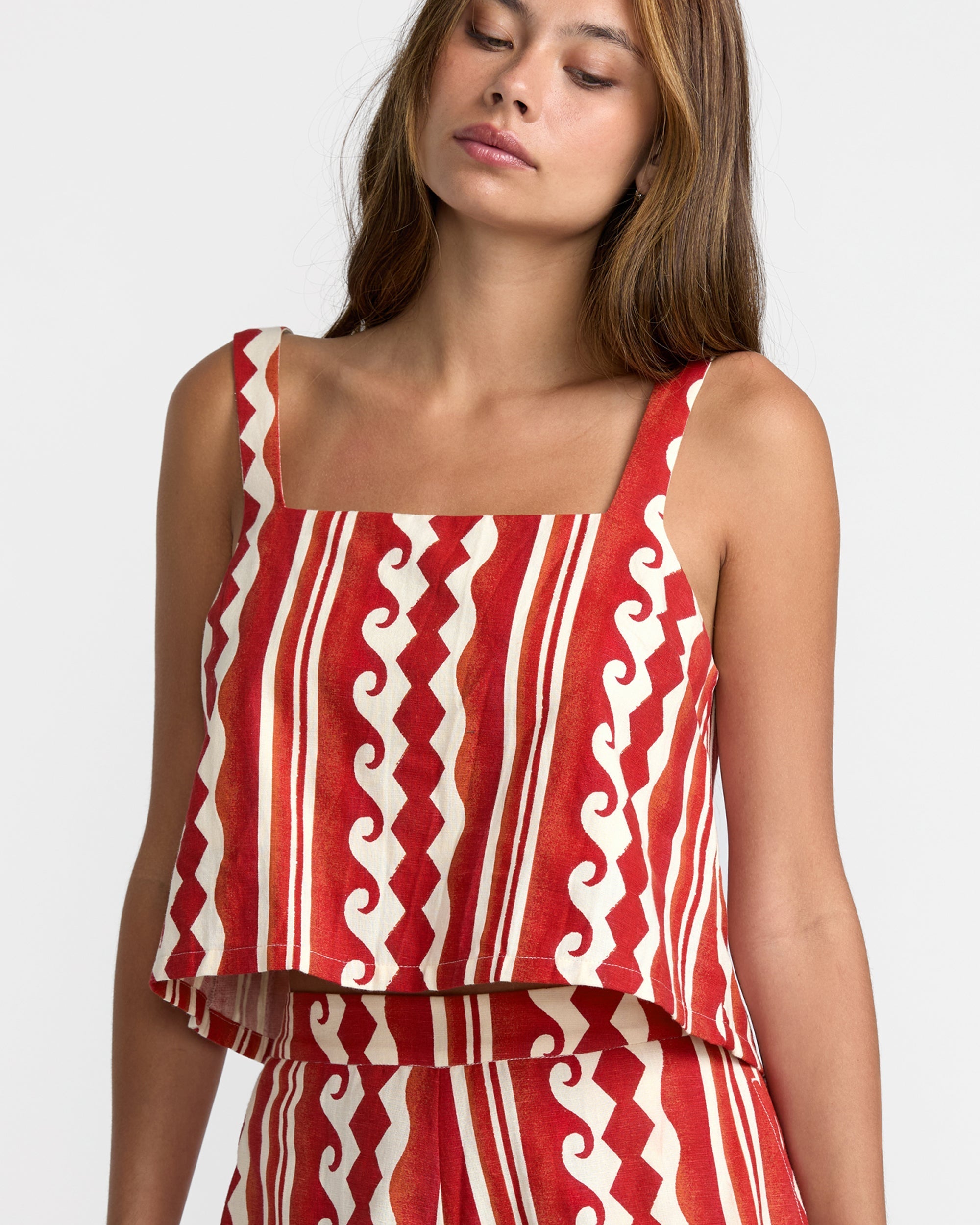 Baker Top - Pepper Red Print