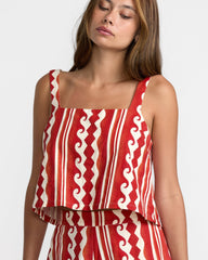 Baker Top - Pepper Red Print