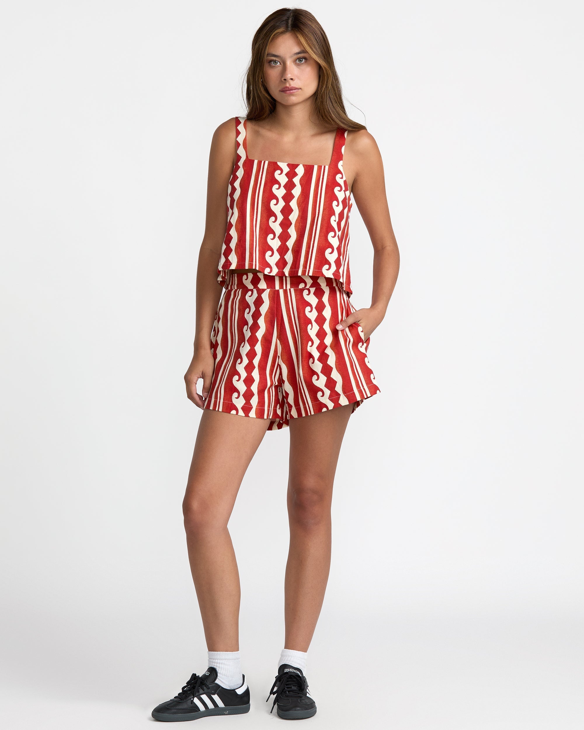 Baker Top - Pepper Red Print