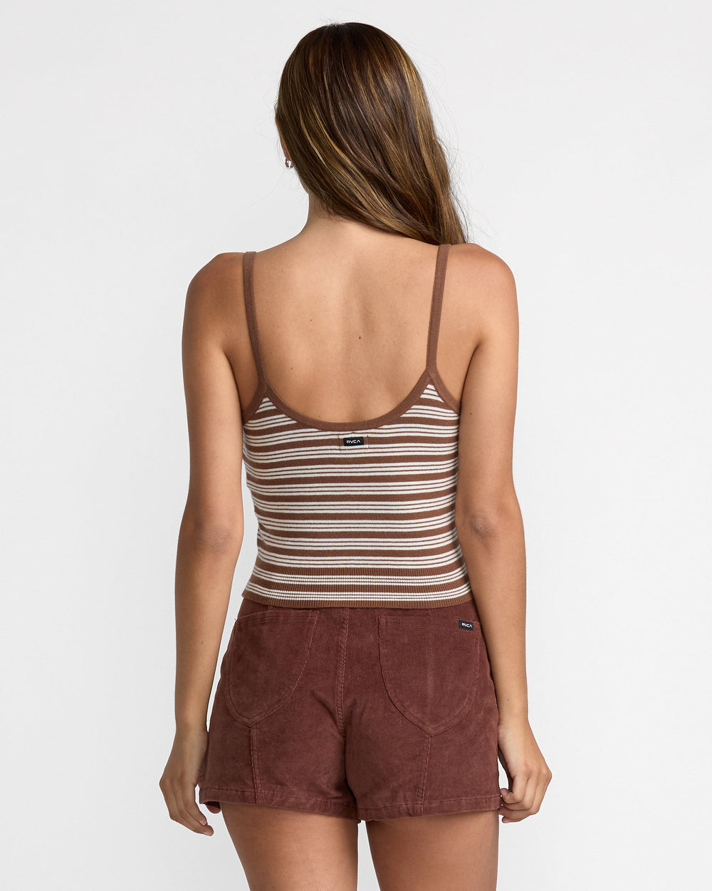 Tight Stripe Sweater Tank - Mocha