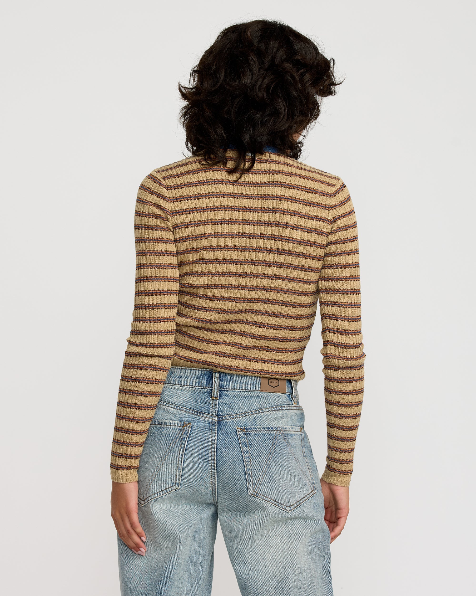 Bond Stripe Long Sleeve Sweater - Sanddune