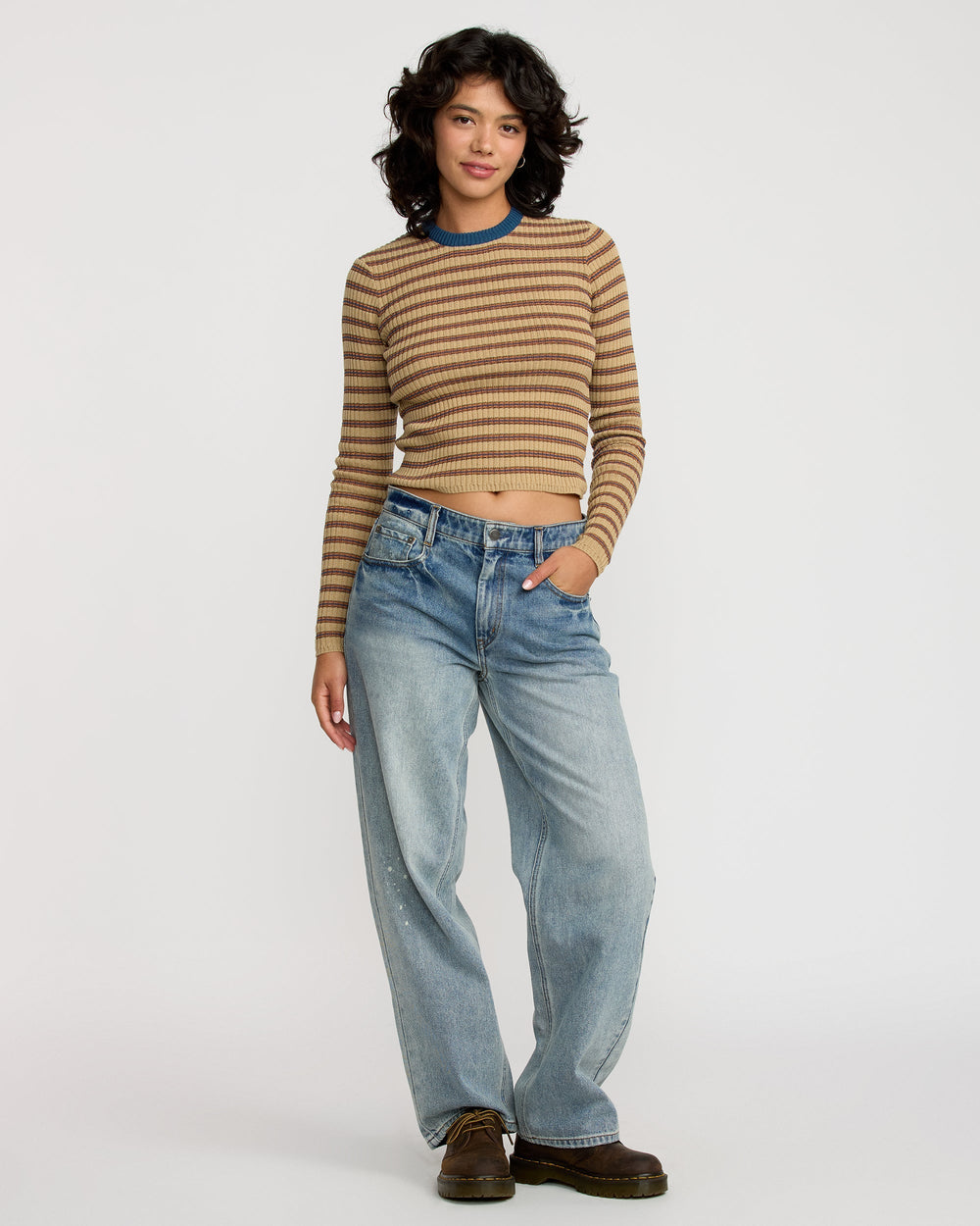 Bond Stripe Long Sleeve Sweater - Sanddune