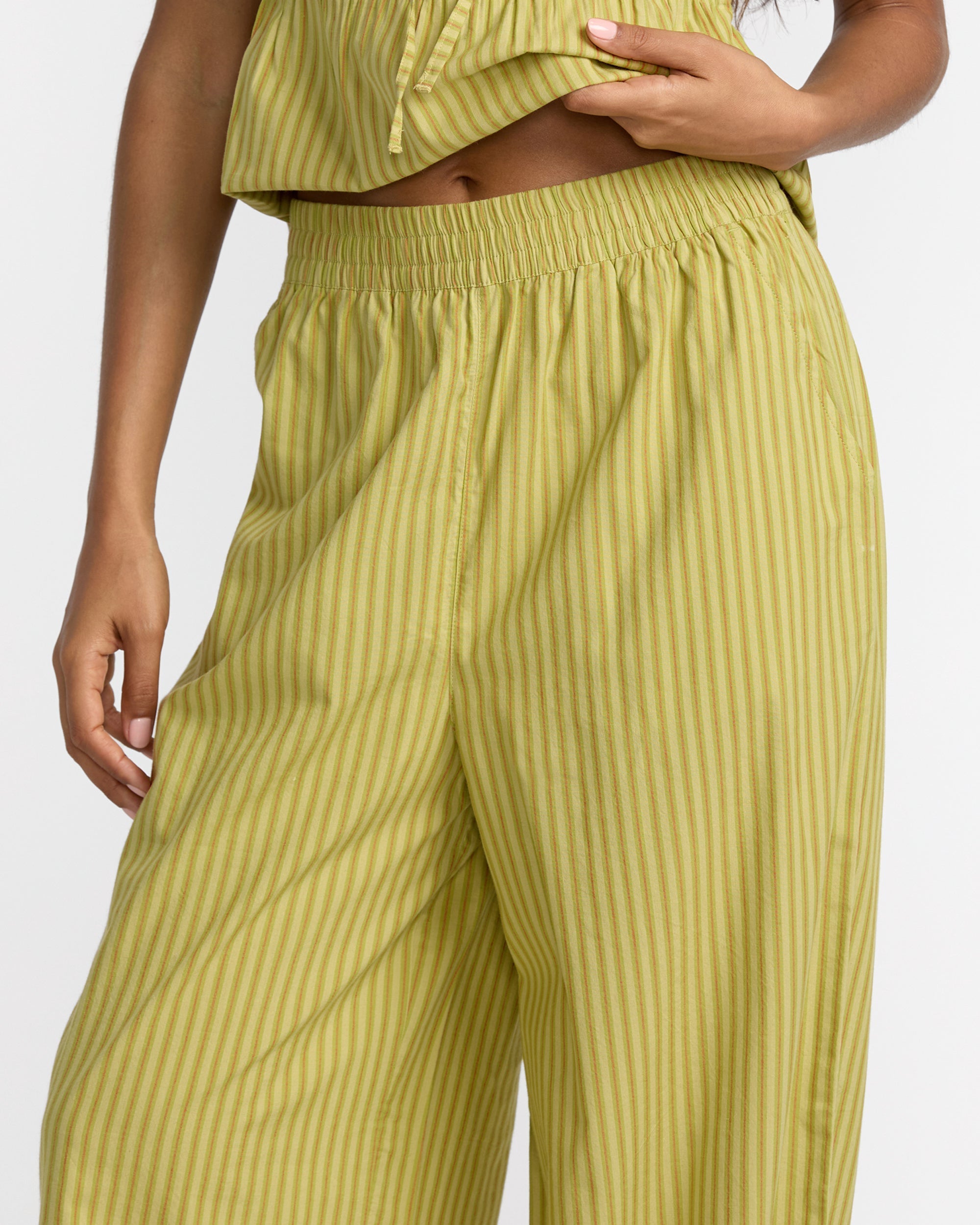 Stripe New Yume Wide Pant - Martini Olive