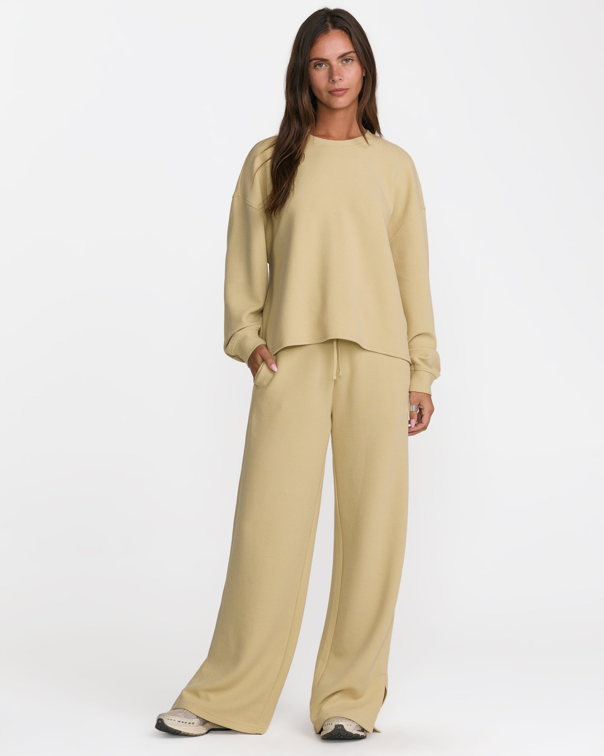 Glory Waffle Split Pant - Vintage Khaki