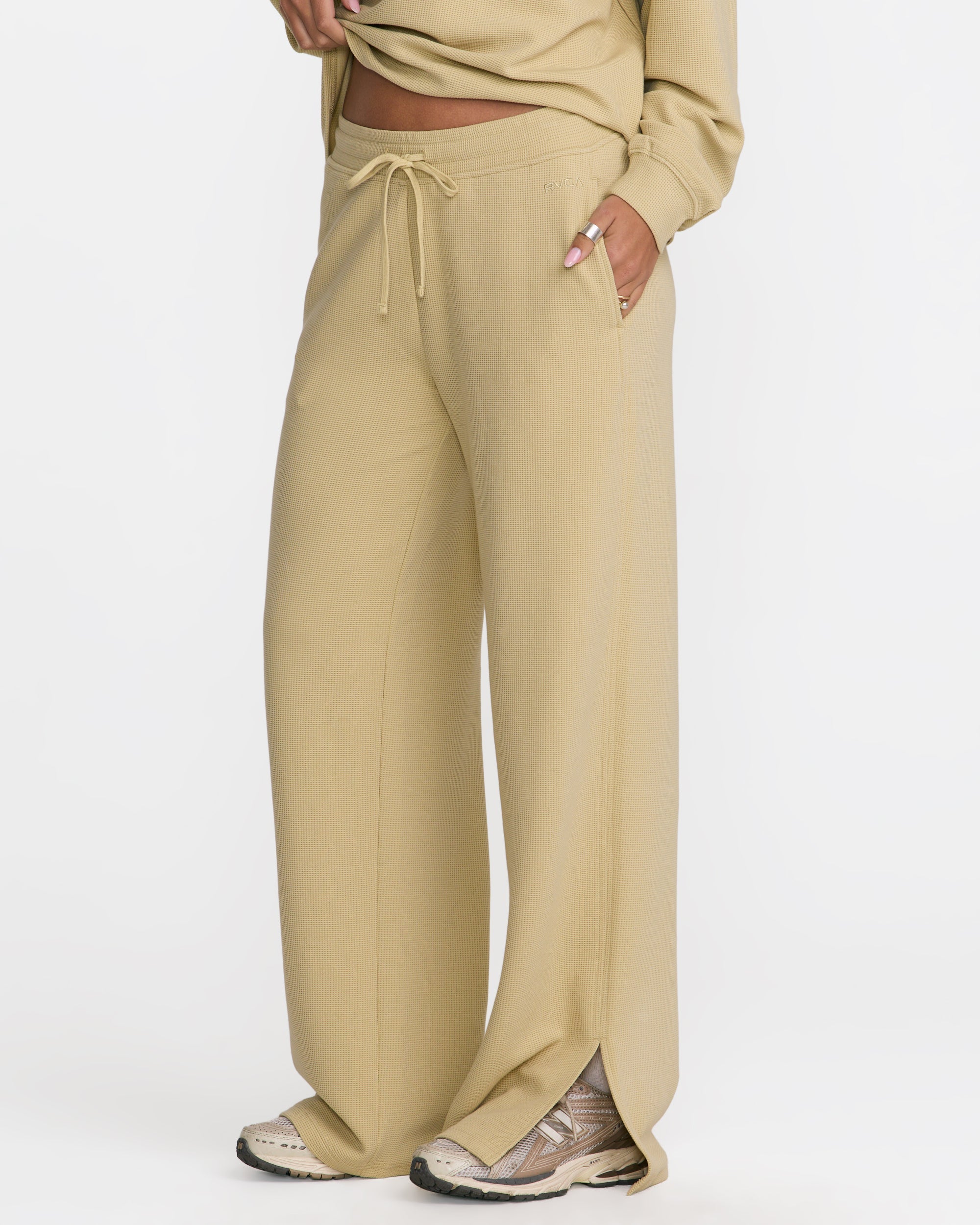 Glory Waffle Split Pant - Vintage Khaki