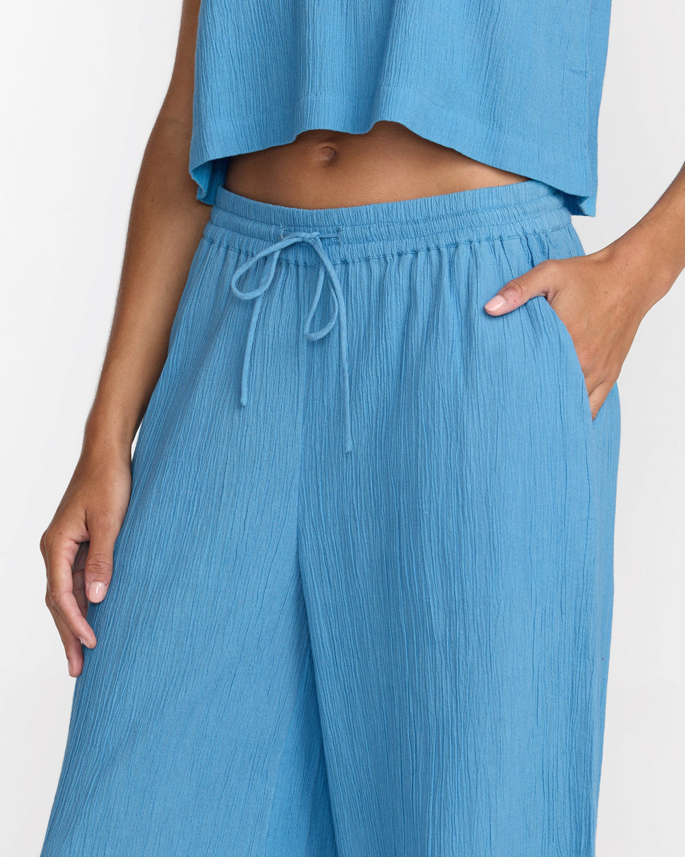 New Yume Wide Leg Pants - Chalk Blue
