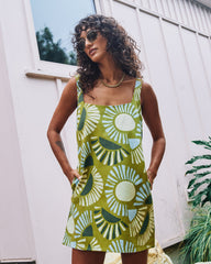 Baker Dress - Moss Green Print
