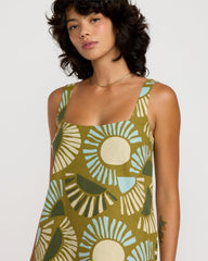 Baker Dress - Moss Green Print