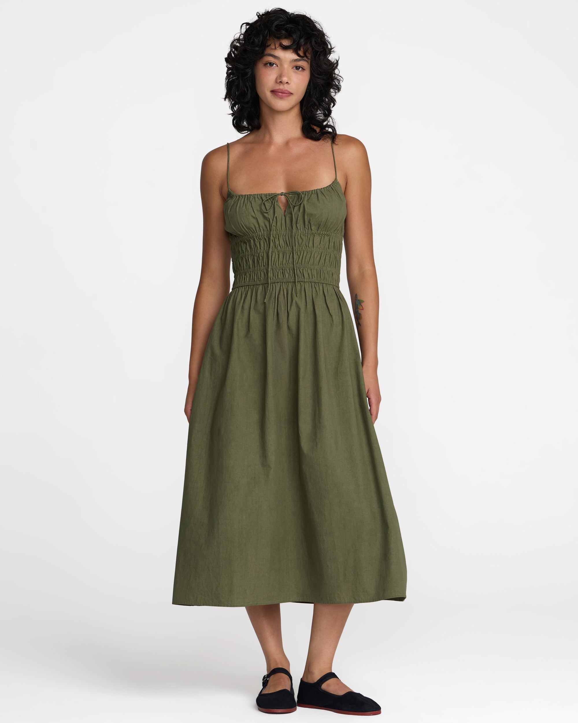 Raya Midi Dress - Olive