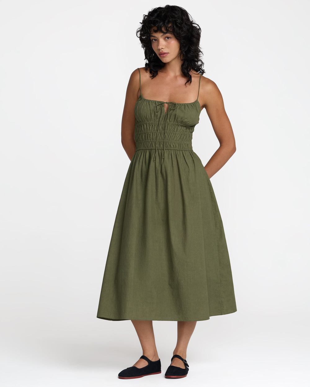 Raya Midi Dress - Olive