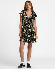 Vienna Dress - Rvca Black Floral