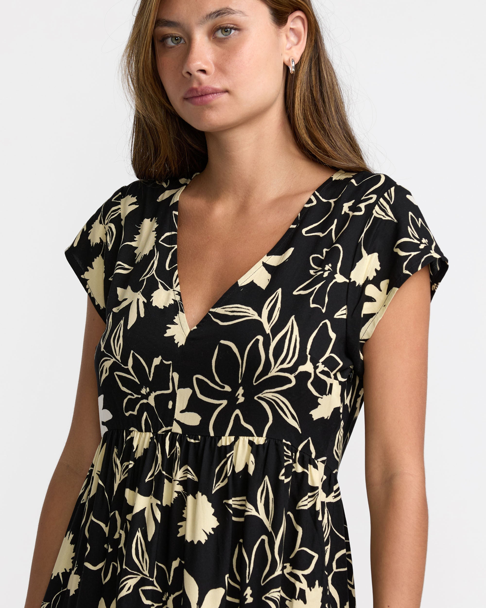 Vienna Dress - Rvca Black Floral